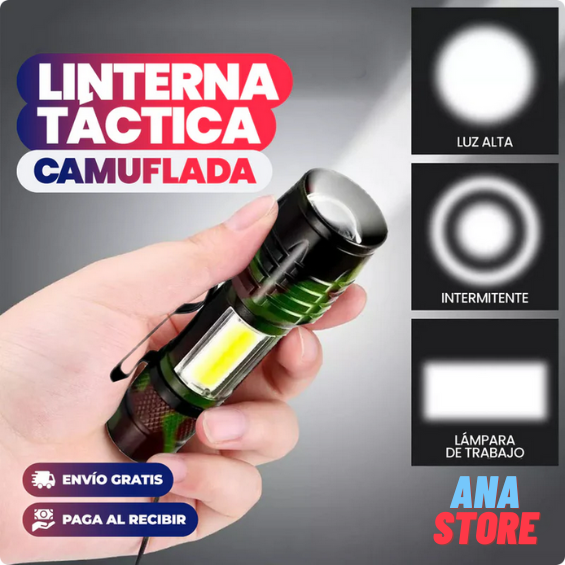 (PROMO 2X1) LINTERNA TÁCTICA RECARGABLE + ESTUCHE DE REGALO