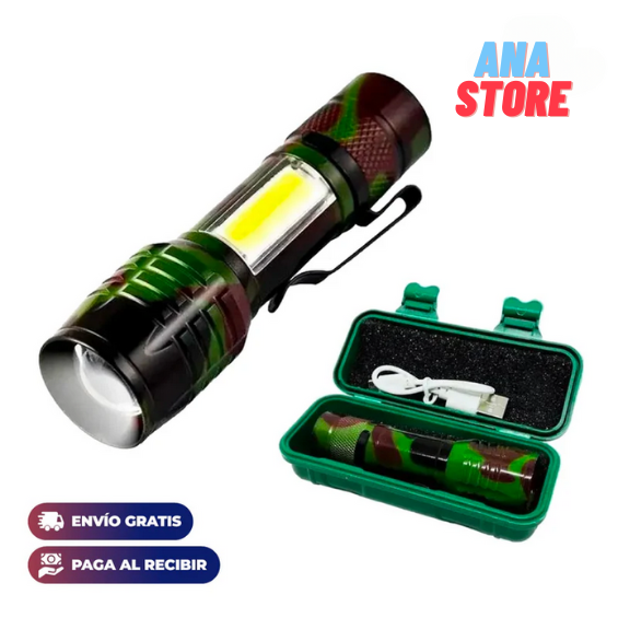 PROMO 2X1 LINTERNA TÁCTICA RECARGABLE + ESTUCHE DE REGALO