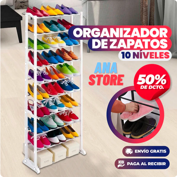 ¡IMPERDIBLE! ORGANIZADOR DE ZAPATOS 10 NIVELES