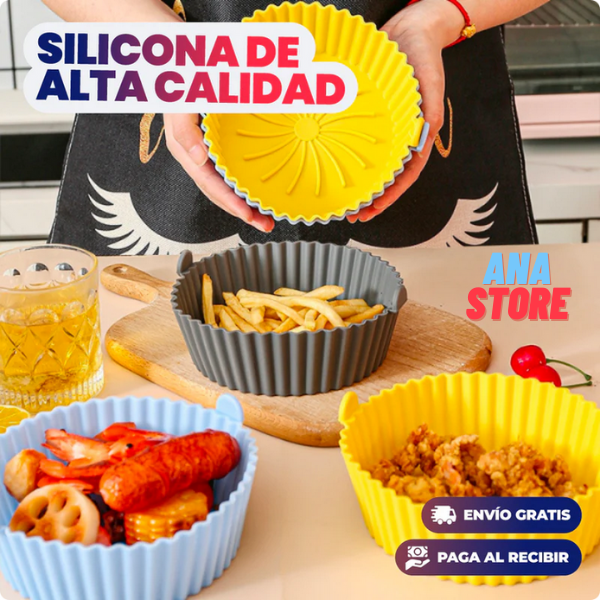 PACK X6 CANASTAS DE SILICONA PARA AIR FRYER