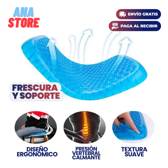 COJÍN DE GEL ERGONÓMICO + FUNDA DE REGALO